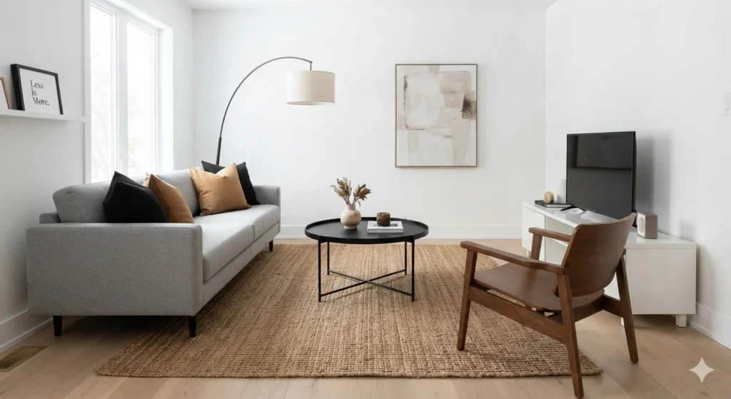 Modern home decor on a budget requires you to know how to spot the elements of a particular style. It’s about determining which elements are worth splurging on and which ones you can save on.